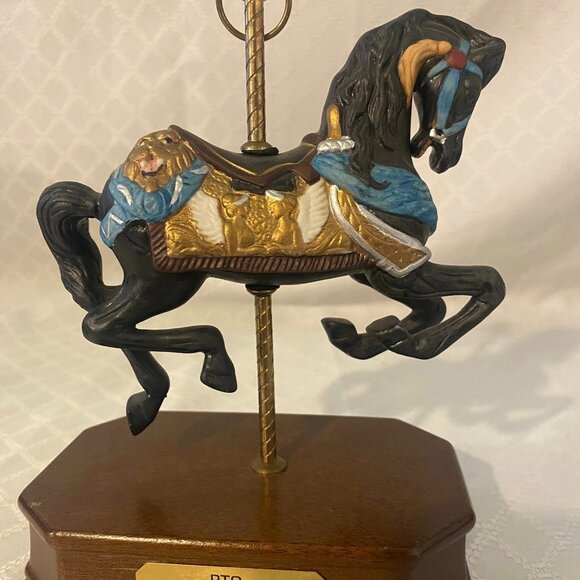 1989 Impulse Giftware Reproduction PTC 1918 Horse Musical Figurine - Picture 1 of 10